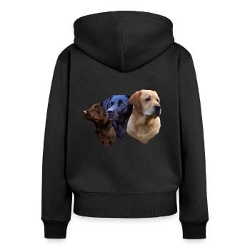 LABRADORS T SHIRT, WOMENS LABRADOR T SHIRT - Women's Premium Organic Zip Hoodie - black - Back - Julia (174cm)
