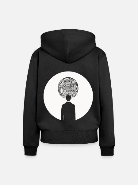 Mystic Spiral - Frauen Premium Bio Zip Hoodie - Schwarz