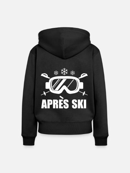 apres ski brille w - Frauen Premium Bio Zip Hoodie - Schwarz
