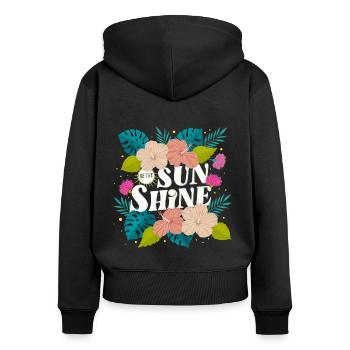 Tropical Summer - Frauen Premium Bio Zip Hoodie - Schwarz - Hinten - Julia (174cm)