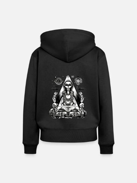 Zim, der außerirdische Pharao - Frauen Premium Bio Zip Hoodie - Schwarz