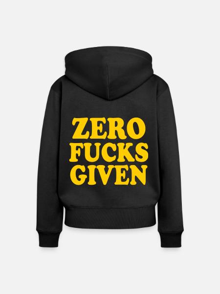 Zero fucks given - Frauen Premium Bio Zip Hoodie - Schwarz