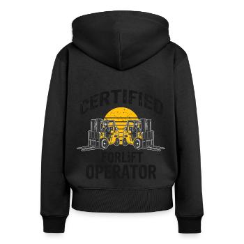 Gabelstaplerfahrer und Lagerhaus Gabestaplerfahrer - Frauen Premium Bio Zip Hoodie - Schwarz - Hinten - Julia (174cm)