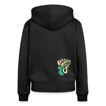 Travel and be alive - Women's Premium Organic Zip Hoodie - black - Back - Julia (174cm)