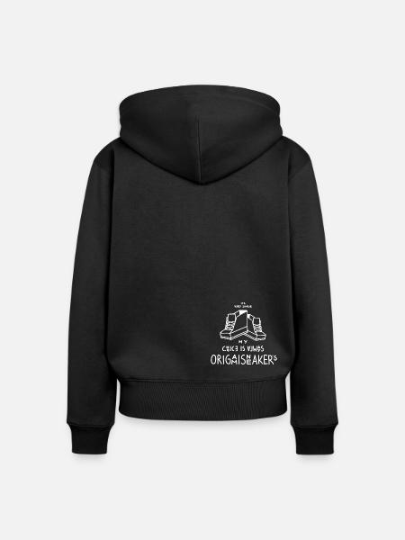 Turnschuh Faltkunst - Frauen Premium Bio Zip Hoodie - Schwarz