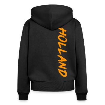 Hollande - Sweat à capuche zippé Premium bio Femme - noir - Dos - Julia (174cm)