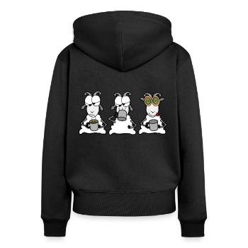 Coffee break Drinking coffee - Women's Premium Organic Zip Hoodie - black - Back - Julia (174cm)