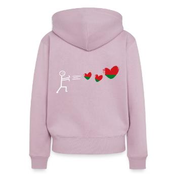 weißrussland belarus belarusian flag fahne minsk - Frauen Premium Bio Zip Hoodie - Altrosa - Hinten - Julia (174cm)