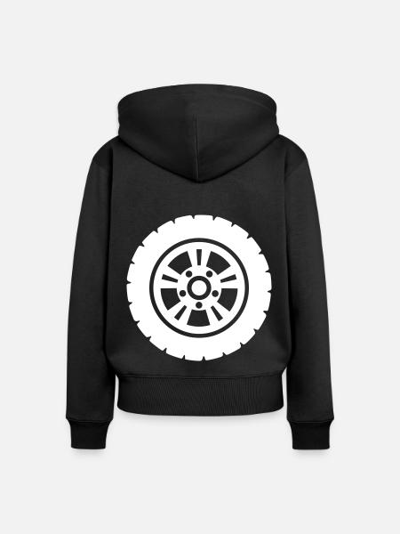 Reifen tuning - Frauen Premium Bio Zip Hoodie - Schwarz