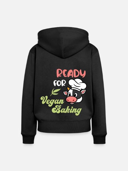 Ready for Vegan Baking - Frauen Premium Bio Zip Hoodie - Schwarz