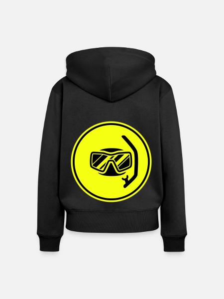 Taucherbrille kreis icon - Frauen Premium Bio Zip Hoodie - Schwarz