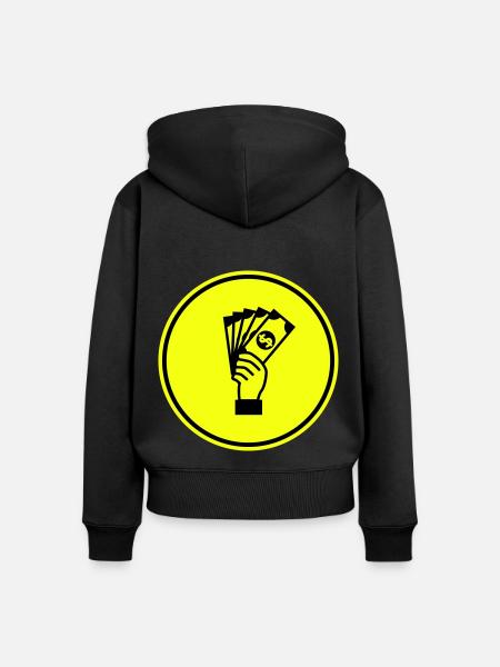 Geld Money silhouette - Frauen Premium Bio Zip Hoodie - Schwarz