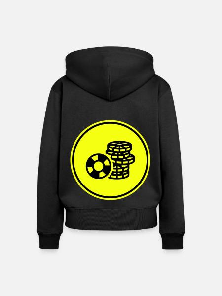 Poker Chip Icon - Frauen Premium Bio Zip Hoodie - Schwarz