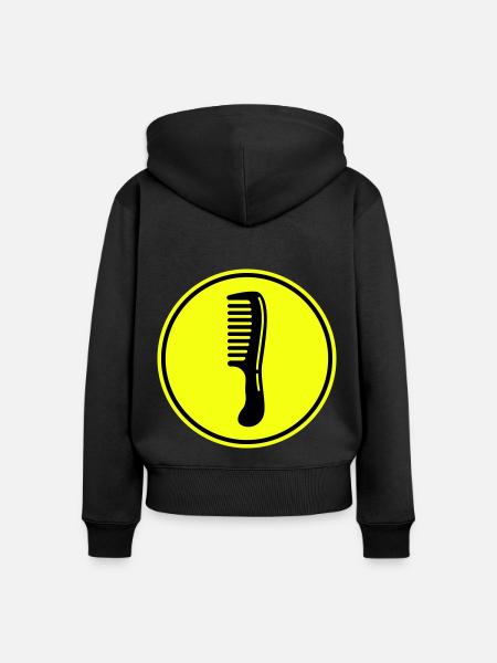 Kamm Friseur icon - Frauen Premium Bio Zip Hoodie - Schwarz