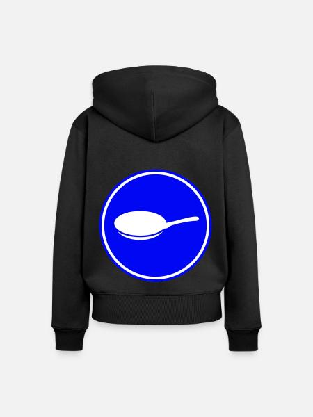 Pfanne Symbol - Frauen Premium Bio Zip Hoodie - Schwarz