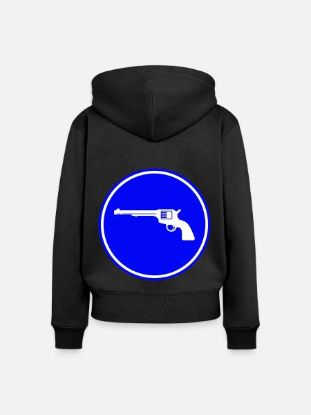 waffe pistole - Frauen Premium Bio Zip Hoodie - Schwarz