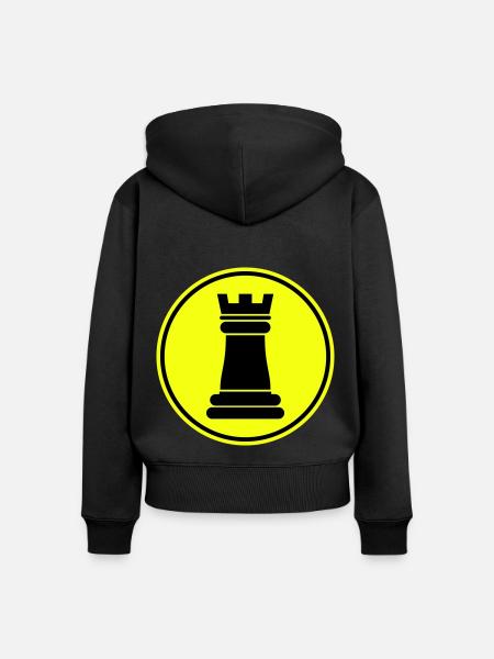 Schachfigur Turm - Frauen Premium Bio Zip Hoodie - Schwarz