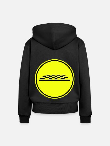 Schachbrett symbol - Frauen Premium Bio Zip Hoodie - Schwarz