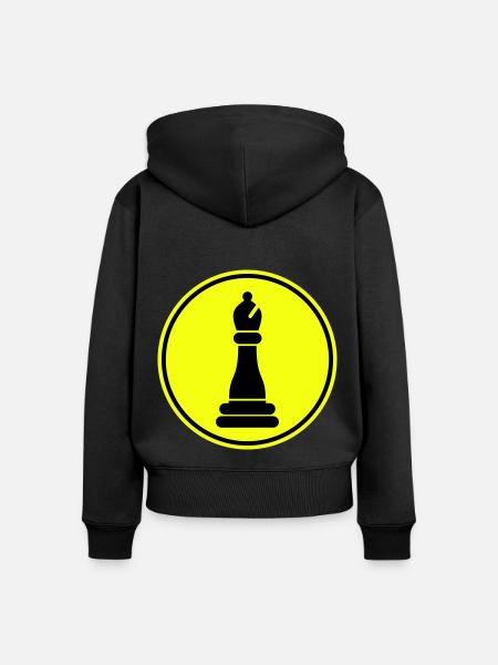 Schachfigur symbol - Frauen Premium Bio Zip Hoodie - Schwarz