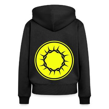 Couronne d’épines - Sweat à capuche zippé Premium bio Femme - noir - Dos - Julia (174cm)