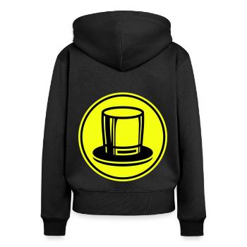 Zylinder Bräutigam - Frauen Premium Bio Zip Hoodie - Schwarz - Hinten - Julia (174cm)