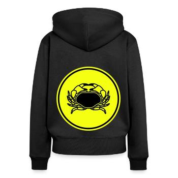 Animal cancéreux - Sweat à capuche zippé Premium bio Femme - noir - Dos - Julia (174cm)