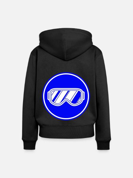 Skibrille icon - Frauen Premium Bio Zip Hoodie - Schwarz