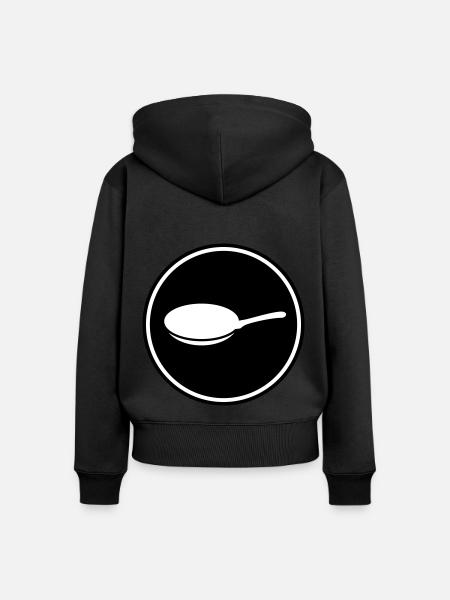 Pfanne Symbol - Frauen Premium Bio Zip Hoodie - Schwarz