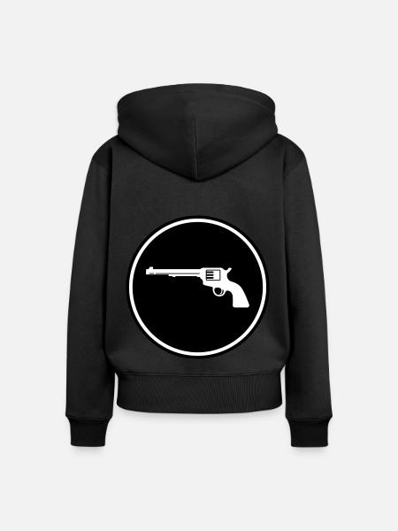 waffe pistole - Frauen Premium Bio Zip Hoodie - Schwarz