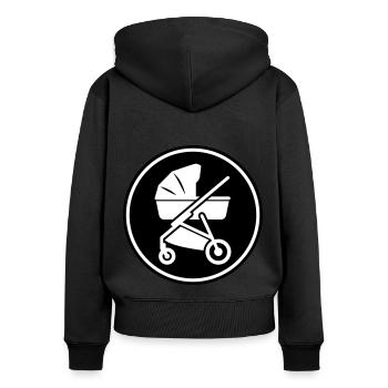 Stroller baby - Women's Premium Organic Zip Hoodie - black - Back - Julia (174cm)