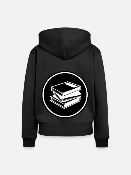 Bücher lesen - Frauen Premium Bio Zip Hoodie - Schwarz