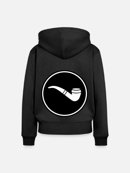 Pfeife rauchen - Frauen Premium Bio Zip Hoodie - Schwarz