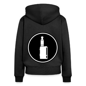 E-Zigarette Silhouette - Frauen Premium Bio Zip Hoodie - Schwarz - Hinten - Julia (174cm)