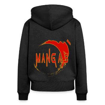 Manga - Women's Premium Organic Zip Hoodie - black - Back - Julia (174cm)