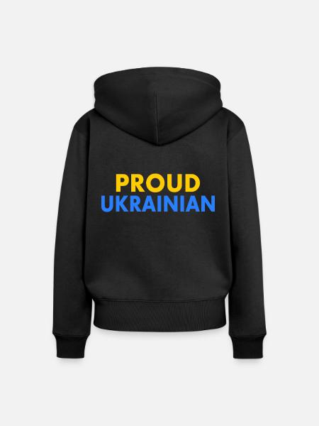 Proud ukrainian - Frauen Premium Bio Zip Hoodie - Schwarz