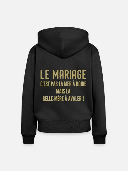 Schwiegermutter Humorvolles Zitat - Frauen Premium Bio Zip Hoodie - Schwarz