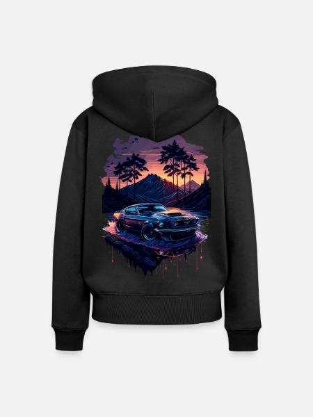 Klassischer Sportwagen - Frauen Premium Bio Zip Hoodie - Schwarz