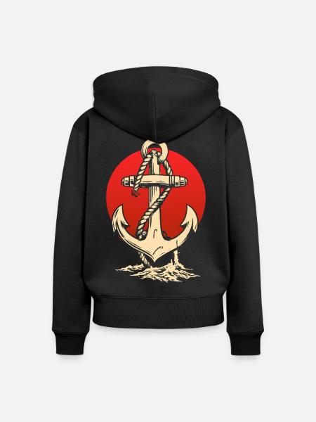Anchor and Sun - Frauen Premium Bio Zip Hoodie - Schwarz
