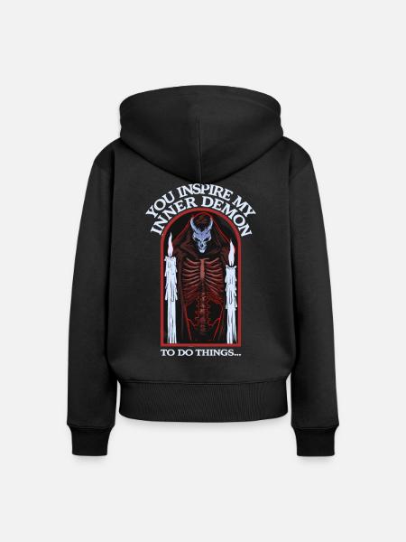 Inspre my demon - Frauen Premium Bio Zip Hoodie - Schwarz