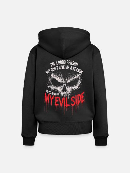my evil side... - Frauen Premium Bio Zip Hoodie - Schwarz
