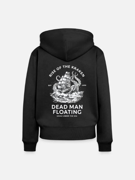 Dead man floating - Frauen Premium Bio Zip Hoodie - Schwarz