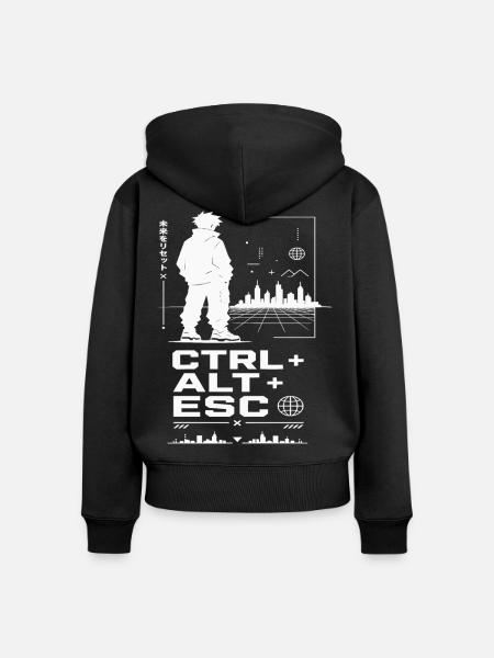 Ctrl Alt Escape: Stadtläufer - Frauen Premium Bio Zip Hoodie - Schwarz