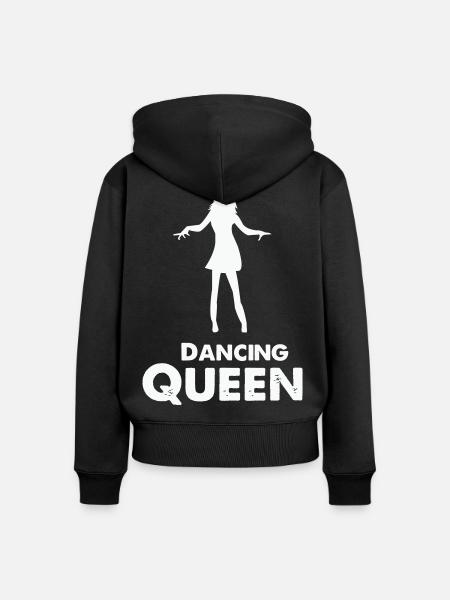 Tanzsilhouette Königin Text - Frauen Premium Bio Zip Hoodie - Schwarz