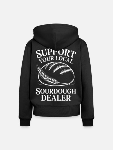 Lokaler Sauerteighändler-Tee - Frauen Premium Bio Zip Hoodie - Schwarz