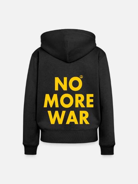 No more war - Frauen Premium Bio Zip Hoodie - Schwarz