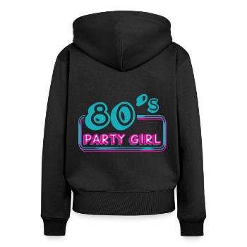 FÊTARDE DES ANNÉES 80 - Sweat à capuche zippé Premium bio Femme - noir - Dos - Julia (174cm)