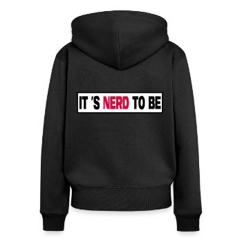 nerd administrator IT abteilung computerfreak - Frauen Premium Bio Zip Hoodie - Schwarz - Hinten - Julia (174cm)