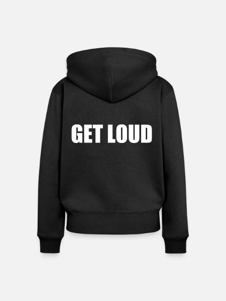 Get loud - Frauen Premium Bio Zip Hoodie - Schwarz