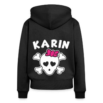 Pirate Karin Design for Girls and Women - Women's Premium Organic Zip Hoodie - black - Back - Julia (174cm)