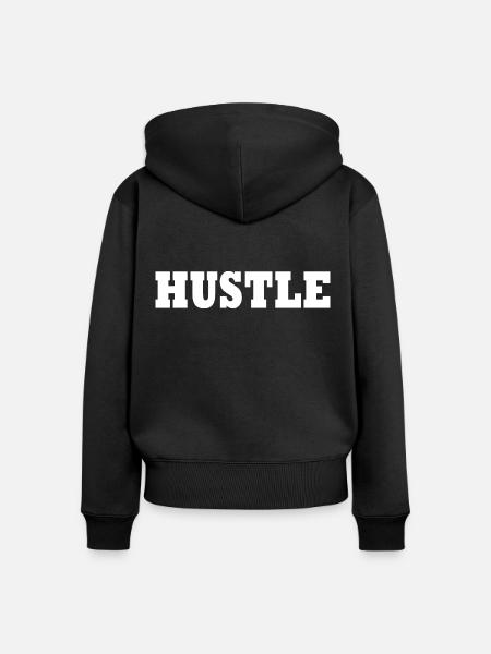 Hustle - Frauen Premium Bio Zip Hoodie - Schwarz
